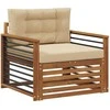 Lauko sofa Tvirta akacijos mediena ir poliesteris