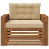 Lauko sofa Tvirta akacijos mediena ir poliesteris