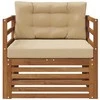 Lauko sofa Tvirta akacijos mediena ir poliesteris