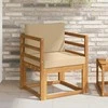 Lauko sofa Tvirta akacijos mediena ir poliesteris Natūrali