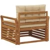 Lauko sofa Tvirta akacijos mediena ir poliesteris