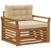 Lauko sofa Tvirta akacijos mediena ir poliesteris