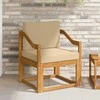 Lauko sofa Tvirta akacijos mediena ir poliesteris Natūrali