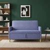 Sofa su saugojimo vieta Džinsinės mėlynos 122 x 78 x 87 cm