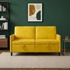 Sofa su saugojimo vieta 2 vietos Geltona 152 x 78 x 87 cm