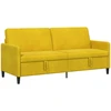 Sofa su saugojimo vieta 3 vietos Geltona 192 x 78 x 87 cm