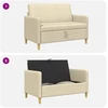 Sofa su saugojimo vieta Kreminė 122 x 78 x 87 cm Poliesteris