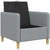 Sofa su saugojimo vieta Šviesiai pilka 72 x 78 x 87 cm