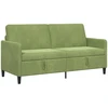 Sofa su saugojimo vieta 3 vietos Šviesiai žalia