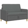 Sofa su saugojimo vieta Tamsiai pilka 122 x 78 x 87 cm