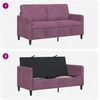 Sofa su saugojimo vieta Violetinė 152 x 78 x 87 cm Poliesteris