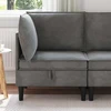 Sofa su saugojimu Tamsiai pilka Aksomas