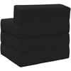 Sofa Sulankstomas Sofos Lova Juoda 200 x 70 x 15 cm Audinys