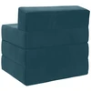 Sofa Sulankstomas Sofos Lova Mėlyna 200 x 70 x 15 cm Aksomas