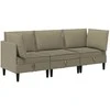 Sofa Svetainės baldų komplektas 3 pcs Chaki Audinys