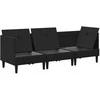 Sofa Svetainės baldų komplektas 3 pcs Juoda Audinys