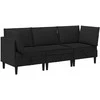 Sofa Svetainės baldų komplektas 3 pcs Juoda Audinys