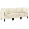 Sofa Svetainės baldų komplektas 3 pcs Kreminė Audinys