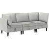 Sofa Svetainės baldų komplektas 3 pcs Šviesiai pilka Audinys