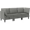 Sofa Svetainės baldų komplektas 3 pcs Tamsiai pilka Audinys