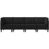 Sofa Svetainės baldų komplektas 4 vnt. Juoda Audinys