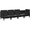 Sofa Svetainės baldų komplektas 4 pcs Juoda Audinys