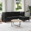 Sofa Svetainės baldų komplektas 4 pcs Juoda Audinys