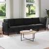 Sofa Svetainės baldų komplektas 4 pcs Juoda Audinys