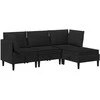 Sofa Svetainės baldų komplektas 4 pcs Juoda Audinys