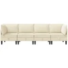 Sofa Svetainės baldų komplektas 4 vnt. Kreminė Audinys