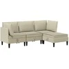 Sofa Svetainės baldų komplektas 4 pcs Smėlio Audinys