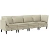 Sofa Svetainės baldų komplektas 4 pcs Smėlio Audinys