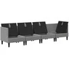 Sofa Svetainės baldų komplektas 4 pcs Tamsiai pilka Audinys