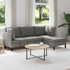 Sofa Svetainės baldų komplektas 4 pcs Tamsiai pilka Audinys