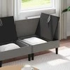 Sofa Svetainės baldų komplektas 4 pcs Tamsiai pilka Audinys
