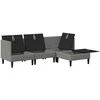 Sofa Svetainės baldų komplektas 4 pcs Tamsiai pilka Audinys