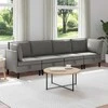 Sofa Svetainės baldų komplektas 4 pcs Tamsiai pilka Audinys