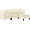 Sofa Svetainės baldų komplektas 4 vnt. Kreminė Audinys