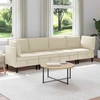 Sofa Svetainės baldų komplektas 4 vnt. Kreminė Audinys