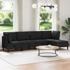 Sofa Svetainės baldų komplektas 5 pcs Juoda Audinys