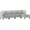 Sofa Svetainės baldų komplektas 5 pcs Šviesiai pilka Audinys