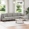 Sofa Svetainės baldų komplektas 5 pcs Šviesiai pilka Audinys