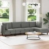 Sofa Svetainės baldų komplektas 5 pcs Tamsiai pilka Audinys