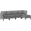 Sofa Svetainės baldų komplektas 5 pcs Tamsiai pilka Audinys