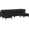 Sofa Svetainės baldų komplektas 6 pcs Juoda Audinys