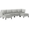 Sofa Svetainės baldų komplektas 6 pcs Šviesiai pilka Audinys
