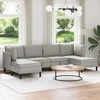Sofa Svetainės baldų komplektas 6 pcs Šviesiai pilka Audinys