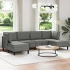 Sofa Svetainės baldų komplektas 6 pcs Tamsiai pilka Audinys