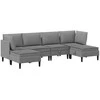 Sofa Svetainės baldų komplektas 6 pcs Tamsiai pilka Audinys