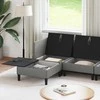 Sofa Svetainės baldų komplektas 6 pcs Tamsiai pilka Audinys